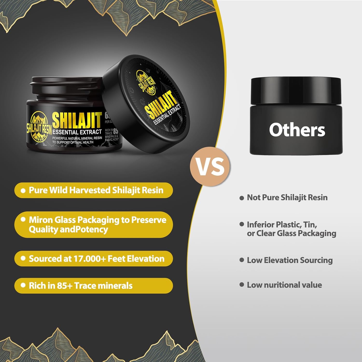 Organic Himalayan Shilajit Resin - Gold Grade 100% Pure Shilajit with 85+ Trace Minerals & Fulvic Acid for Focus & Energy - 50g - BoostGo Australia