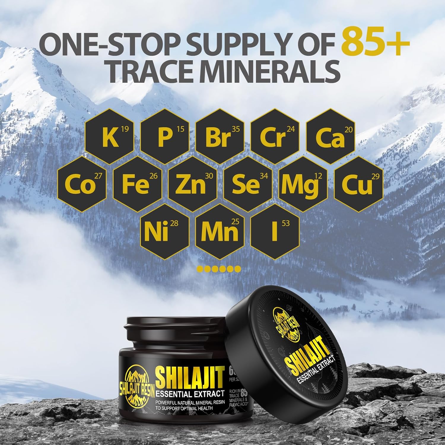 Organic Himalayan Shilajit Resin - Gold Grade 100% Pure Shilajit with 85+ Trace Minerals & Fulvic Acid for Focus & Energy - 50g - BoostGo Australia
