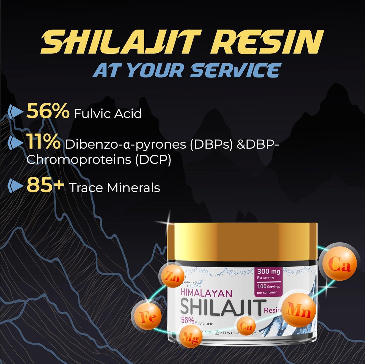 Organic Himalayan Shilajit Resin - Rich in 56% Natural Fulvic Acid, 30g