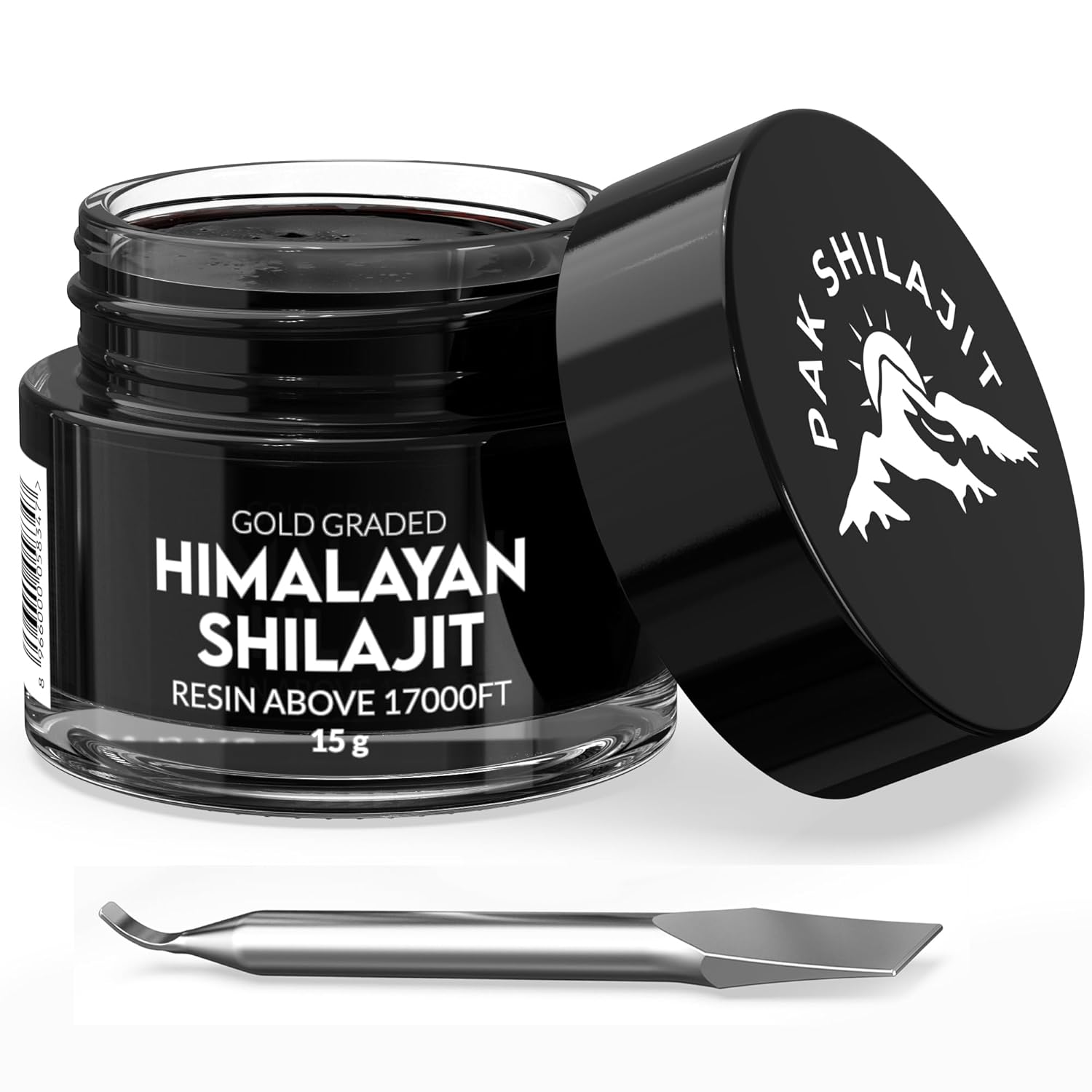 Organic Himalayan Shilajit Resin 15g - Pure Sun-Dried Shilajit Above 17,000FT - 45 Day Supply - Gold Graded with 85+ Natural Minerals