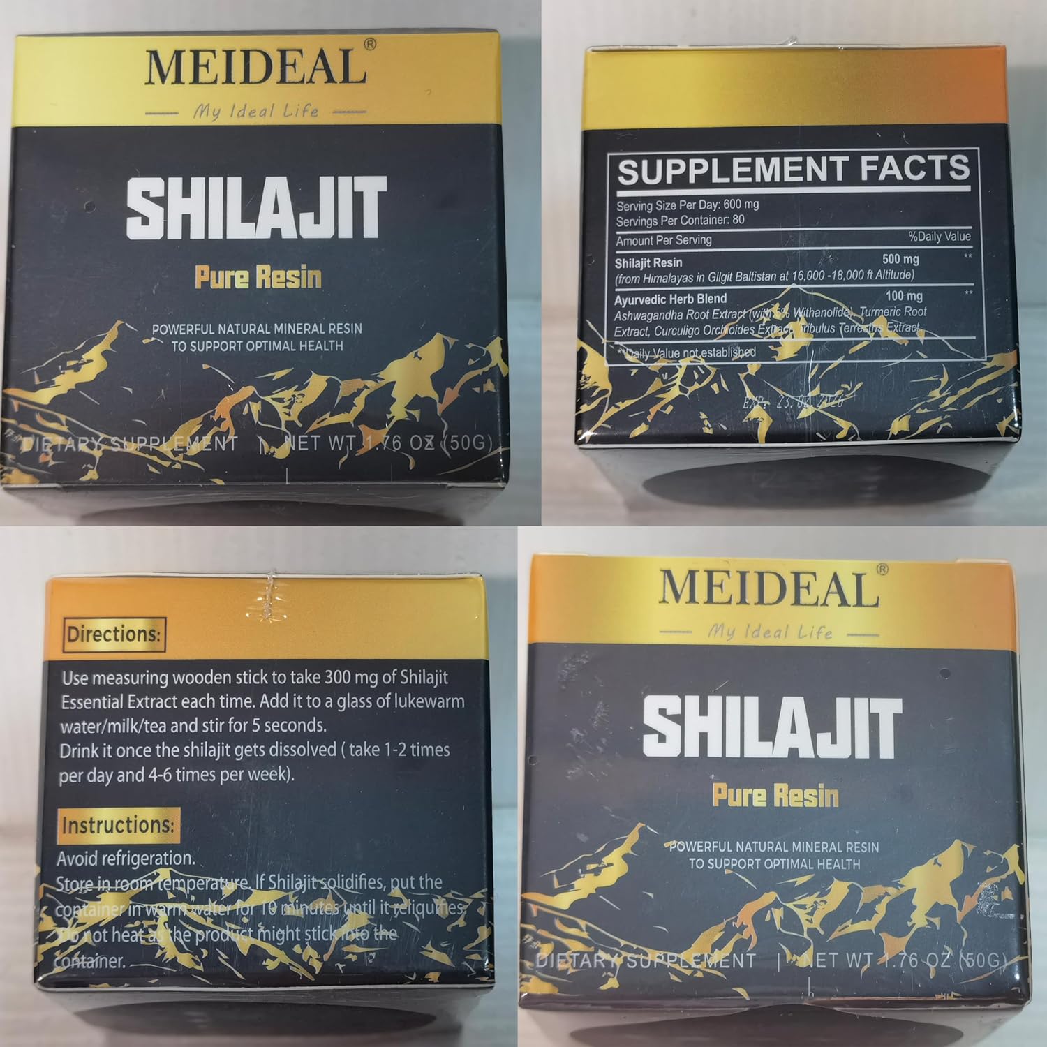Organic Himalayan Shilajit Resin 50g (3 Pack) - Gold Grade with 85+ Trace Minerals & Fulvic Acid - Pure Supplement for Health