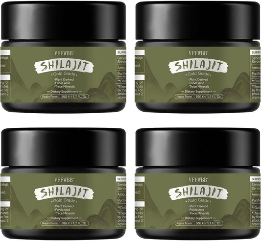 Organic Himalayan Shilajit Resin 600mg - Maximum Potency with 85+ Trace Minerals - 100% Natural Energy and Immune Support Supplement - 50g