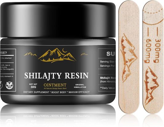 Organic Himalayan Shilajit Resin 600mg - Potent Source of 85+ Minerals & Fulvic Acid for Energy & Immune Support - 30g