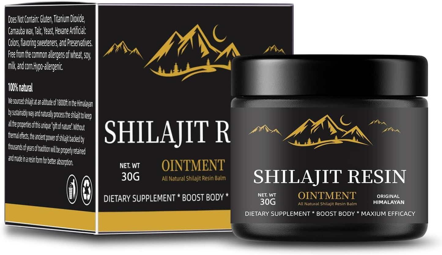 Organic Himalayan Shilajit Resin 600mg - Potent Source of 85+ Minerals & Fulvic Acid for Energy & Immune Support - 30g
