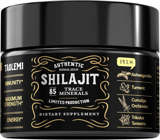 Organic Himalayan Shilajit Resin Extract 49g Jar - Natural Energy and Vitality Enhancer with 85+ Trace Minerals for Men & Women