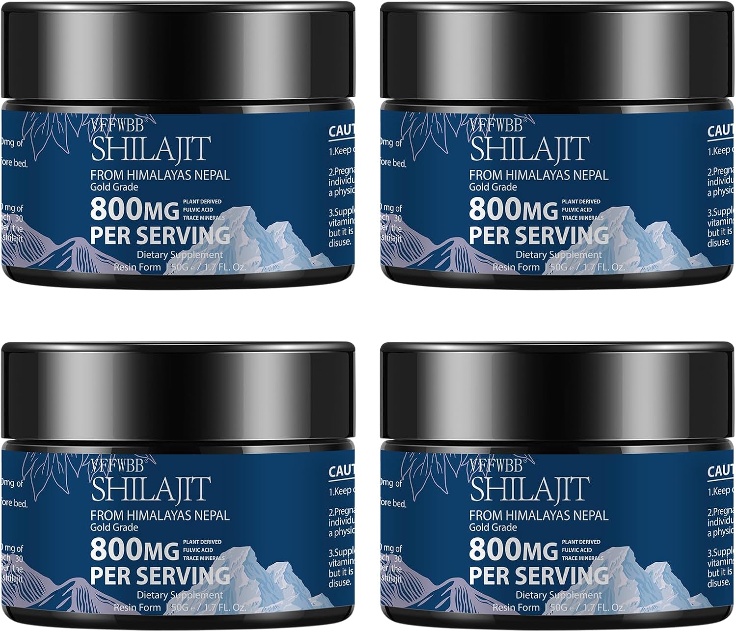 Organic Himalayan Shilajit Resin-Gold Grade 800mg Supplement for Men and Women - 85+ Trace Minerals & Fulvic Acid - Energy & Immune Support - 100% Natural - 50 Grams