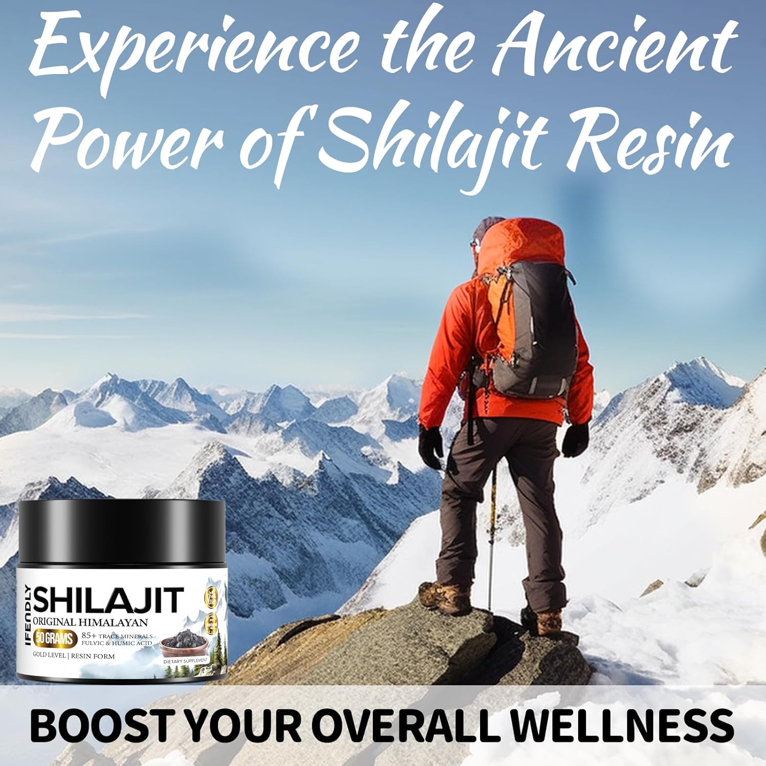 Organic Himalayan Shilajit Resin Supplement 600mg - Maximum Potency Gold Grade with 85+ Trace Minerals & Fulvic Acid - Boosts Energy & Immunity - Natural Authentic - 50g (2 Pack)