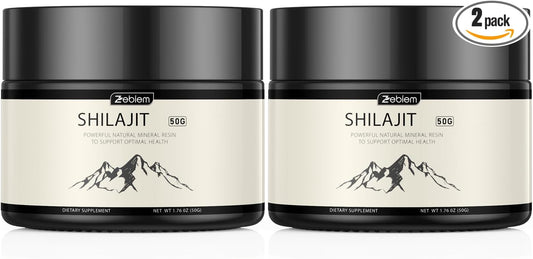 Organic Himalayan Shilajit Resin Supplement with Ayurvedic Blend - High Potency Energy, Strength, and Immune Support for Men and Women (2 Pack, 50 Grams)