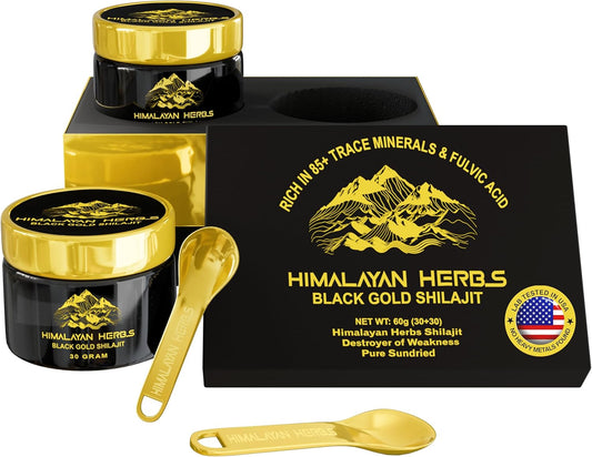 Organic Himalayan Shilajit Resin with Fulvic Acid & 85+ Trace Minerals - 60g