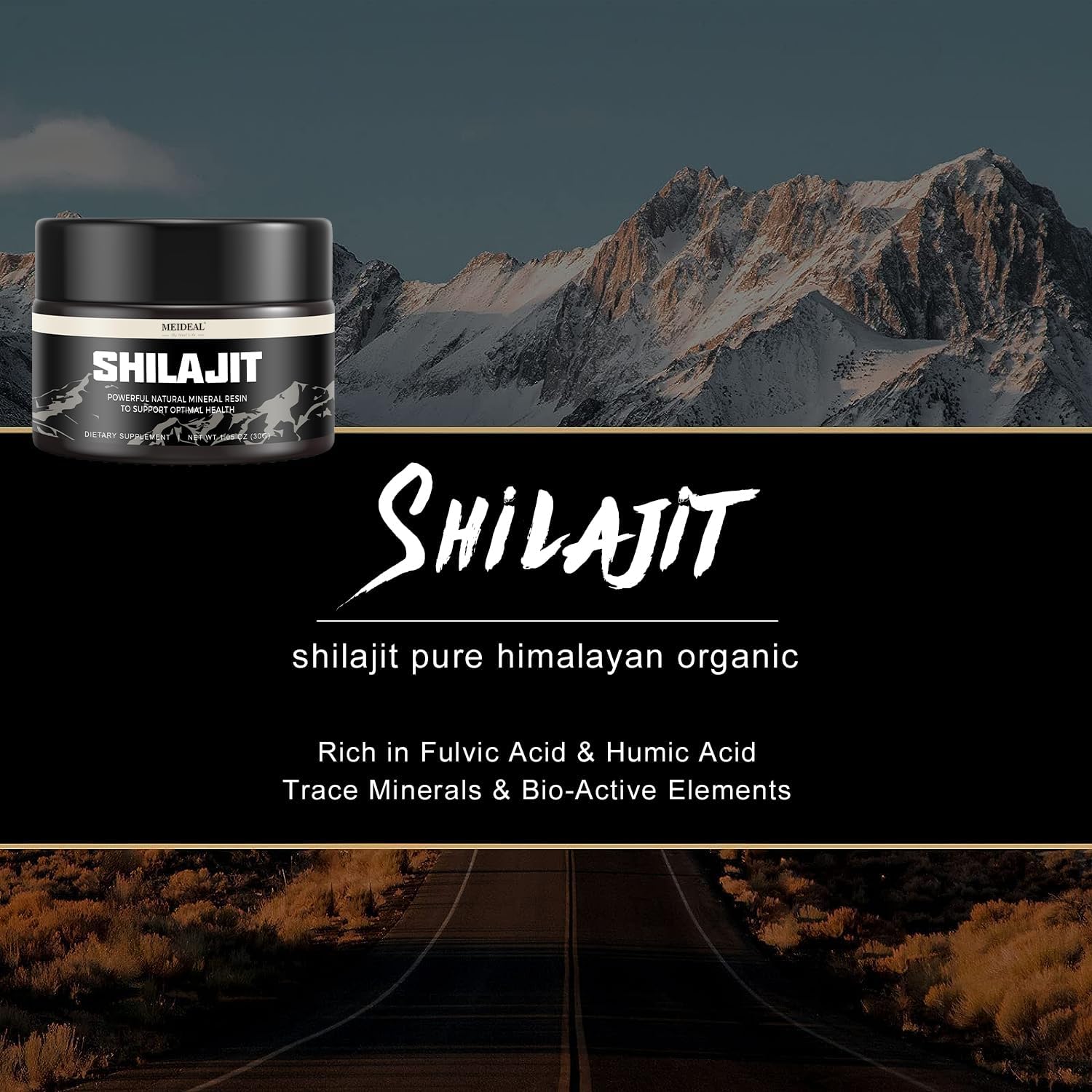 Organic Himalayan Shilajit Resin with Fulvic Acid & Trace Minerals, Ayurvedic Energy & Immune Support, 30g