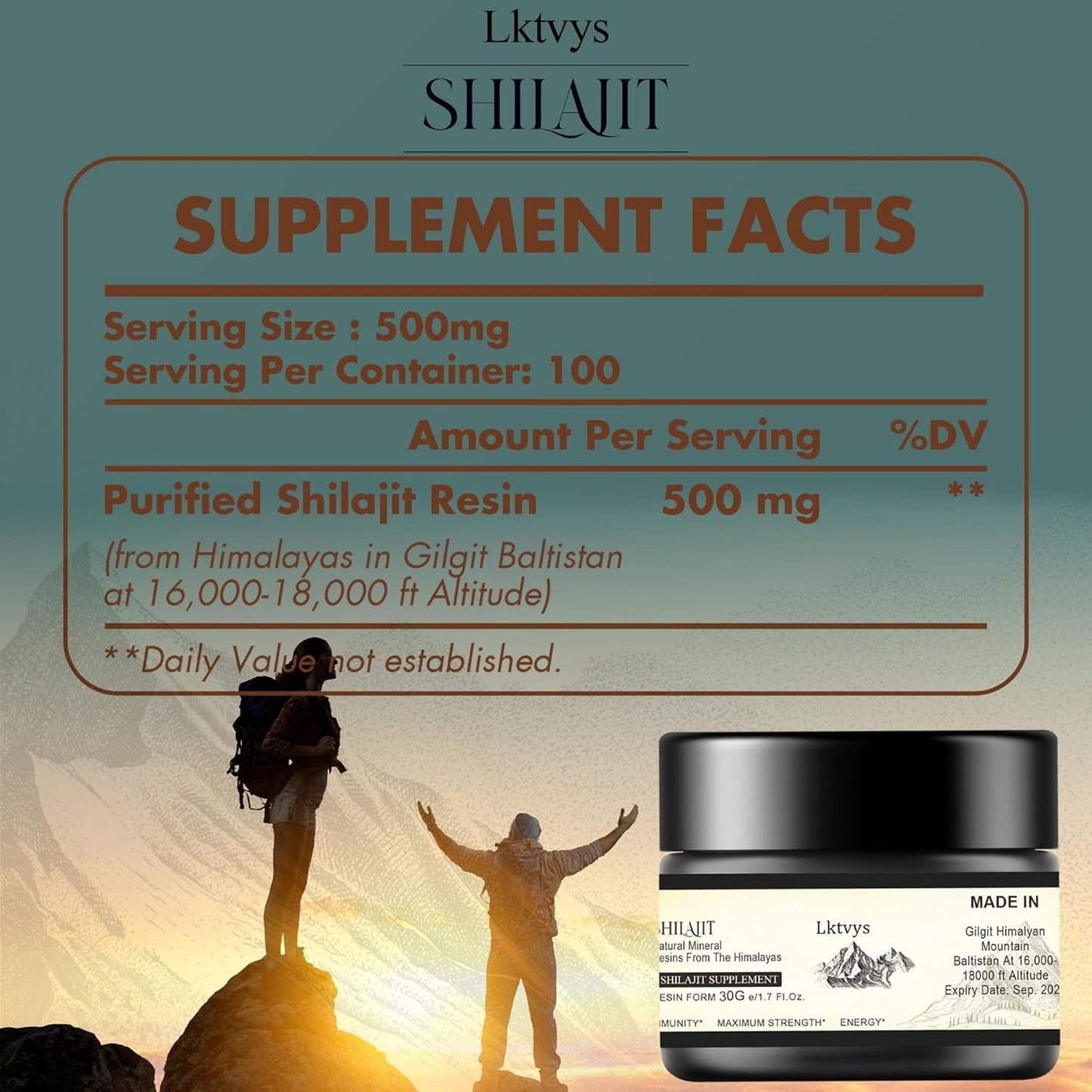 Organic Himalayan Shilajit Supplement with 85+ Micronutrients for Energy and Immune Support - Pure Resin for Men and Women
