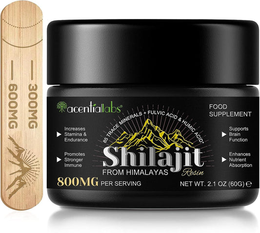 Organic Himalayan Shilajit with 85+ Minerals and Humic Acid - Boosts Metabolism & Fights Fatigue - Immune Support - 2.1 OZ (4 Months Supply)