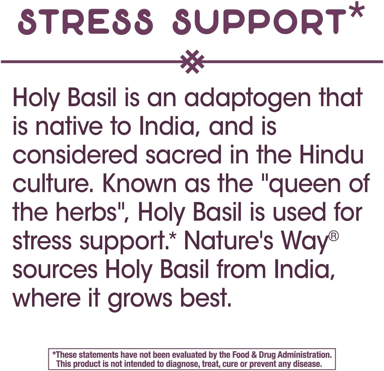 Organic Holy Basil Extract Capsules - 450mg Per Serving - Stress Relief Support - Plant-Based Adaptogen - Gluten-Free - 60 Vegan Capsules