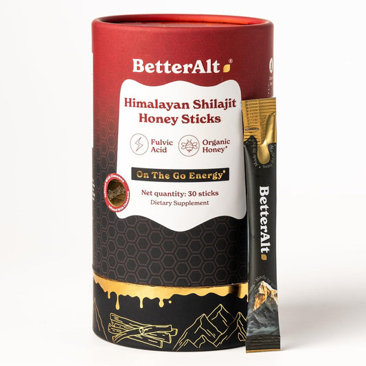 Organic Honey Saffron Shilajit Cinnamon Sticks | Energy Boost & Immune Support | 30 Easy-to-Consume Sticks | 85+ Trace Minerals | 75%+ Fulvic Acid