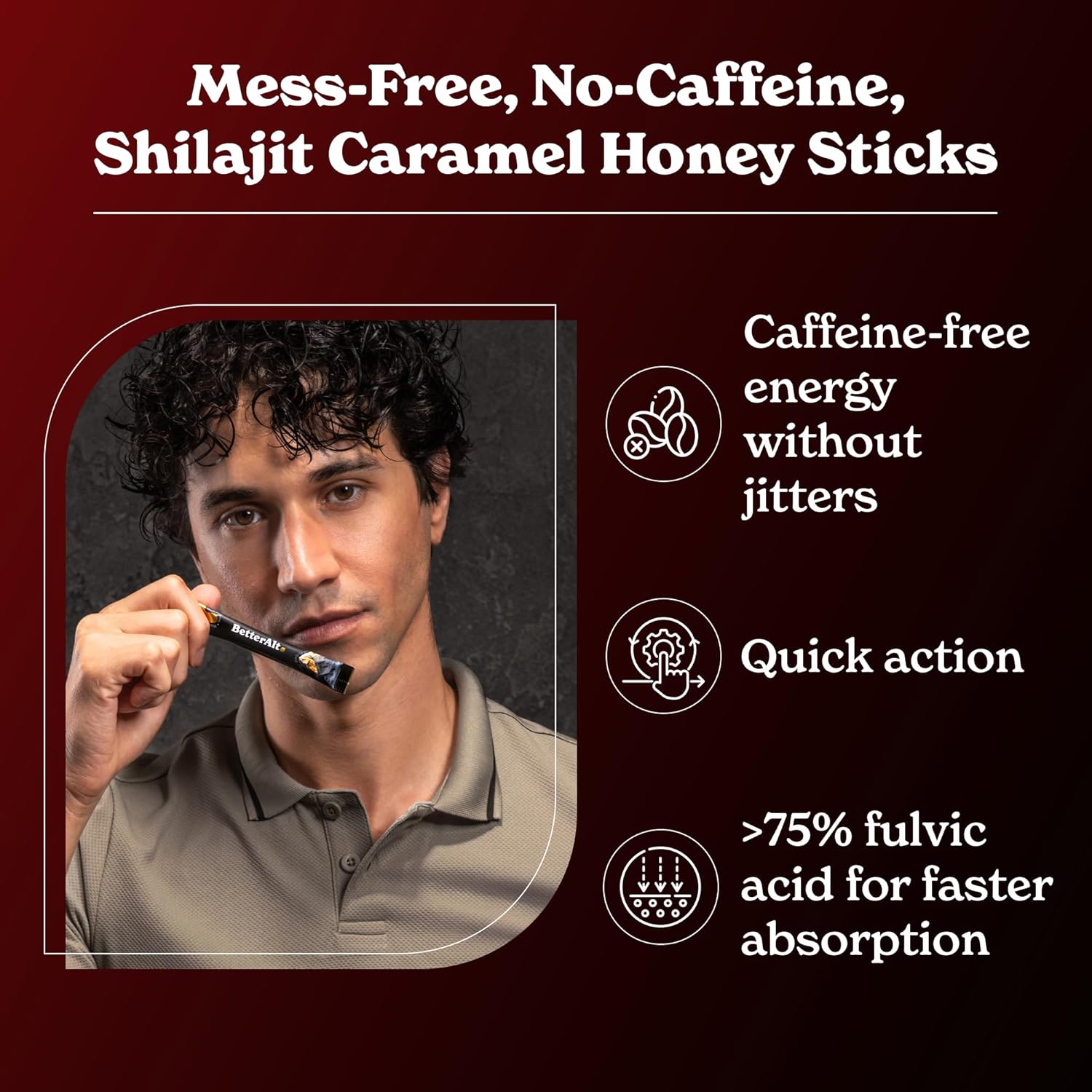 Organic Honey Saffron Shilajit Cinnamon Sticks | Energy Boost & Immune Support | 30 Easy-to-Consume Sticks | 85+ Trace Minerals | 75%+ Fulvic Acid