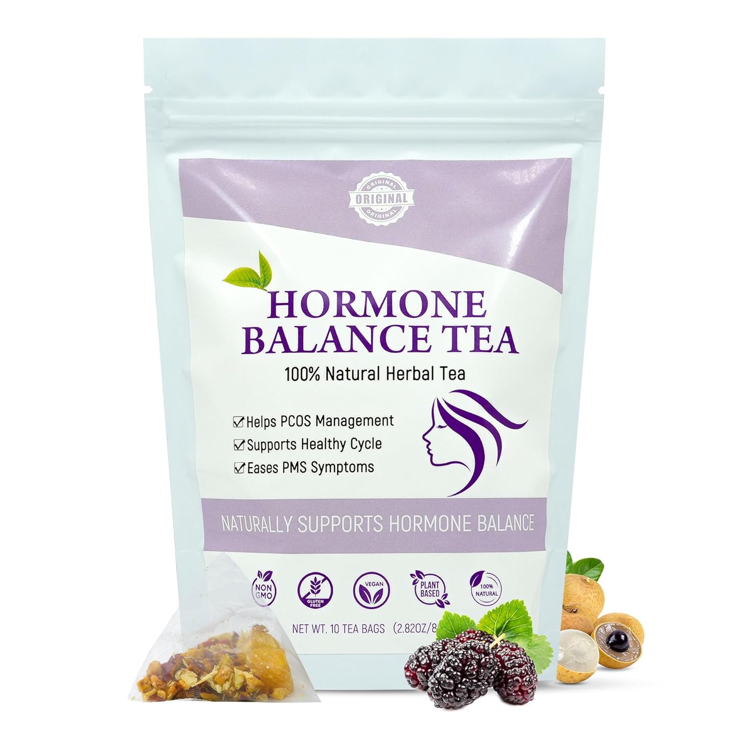 Organic Hormone Balance Tea for Fertility Enhancement, PCOS Management & Hormonal Acne - 10 Tea Bags for Women's Health - BoostGo Australia