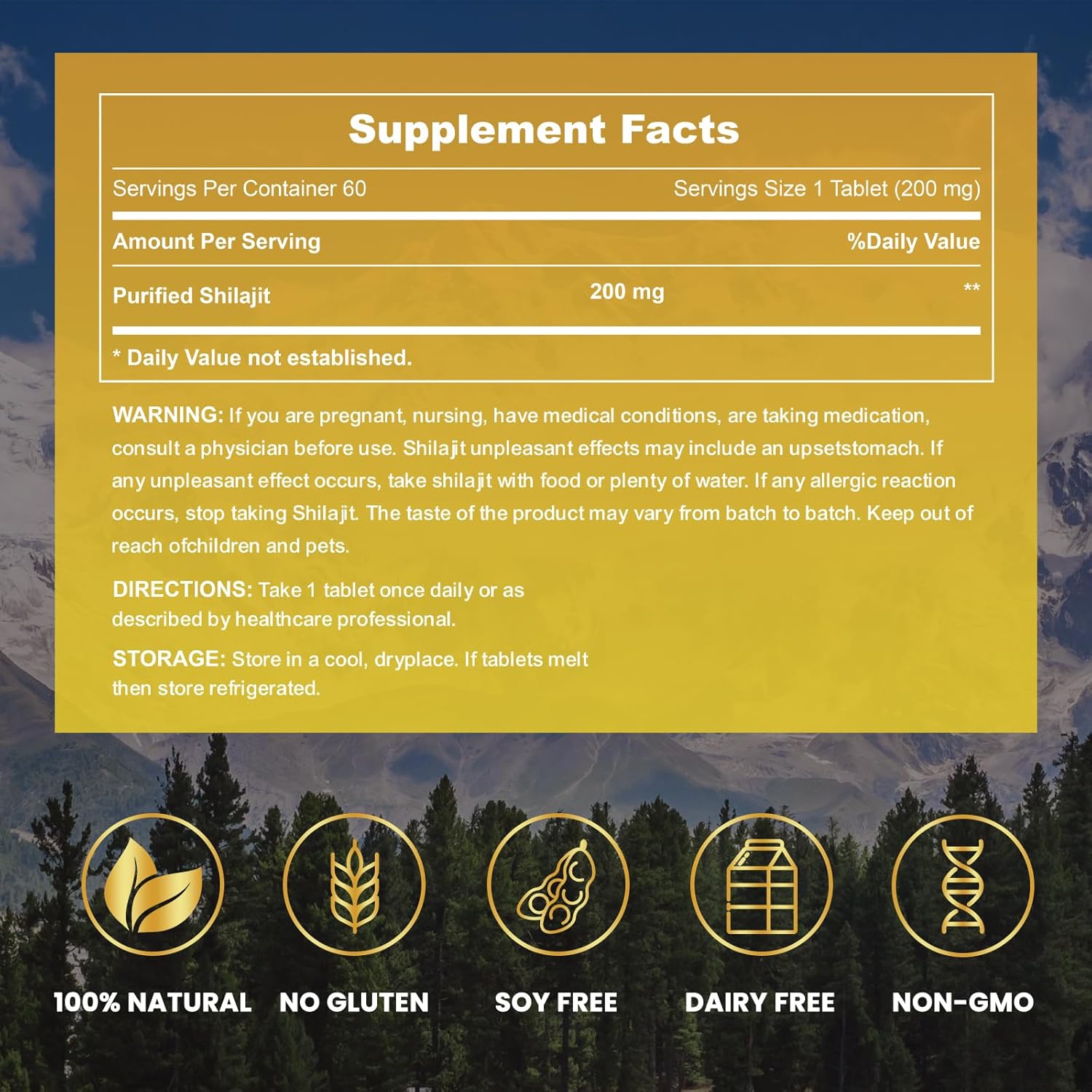 Organic Hovika Himalayan Shilajit Resin Tablets - 100% Pure with 85+ Trace Minerals & Fulvic Acid for Metabolism, Brain Boost, Energy & Immune Support