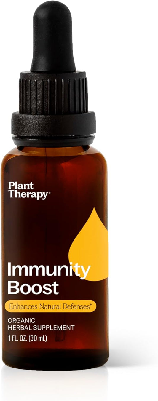 Organic Immunity Boost Tincture with Echinacea, Elderberry & Lemon Balm Extract - 30 mL (1 oz) - Natural Defense for Immune System - Seasonal Threats Support