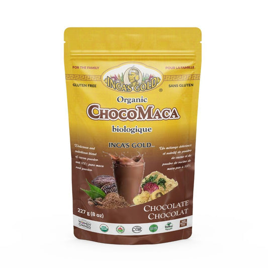 Organic INCA'S GOLD Cocoa Maca Powder 227g - Adaptogenic Superfood Blend, Gluten-free & Non-GMO, Kosher Certified