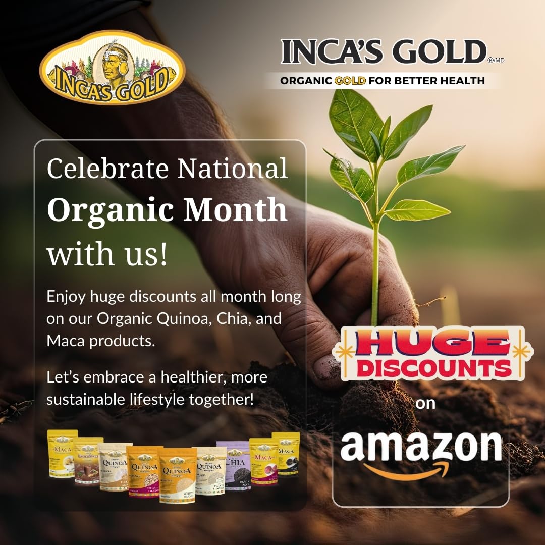 Organic INCA'S GOLD Cocoa Maca Powder 227g - Adaptogenic Superfood Blend, Gluten-free & Non-GMO, Kosher Certified