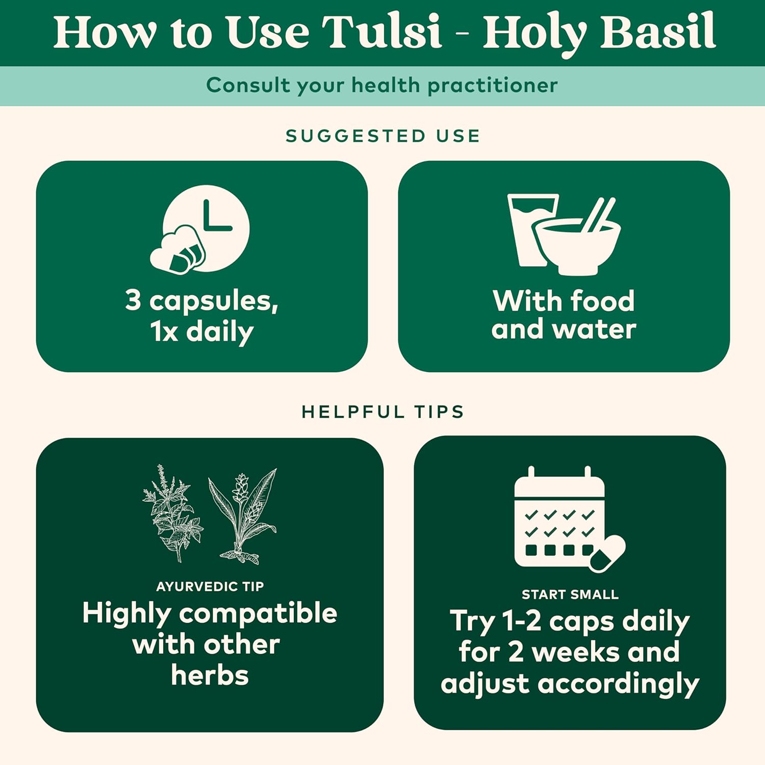 Organic India Tulsi Holy Basil Capsules - Herbal Supplement for Immune Support and Stress Relief - 60 Capsules, Vegan, Gluten-Free, Kosher, Non-GMO