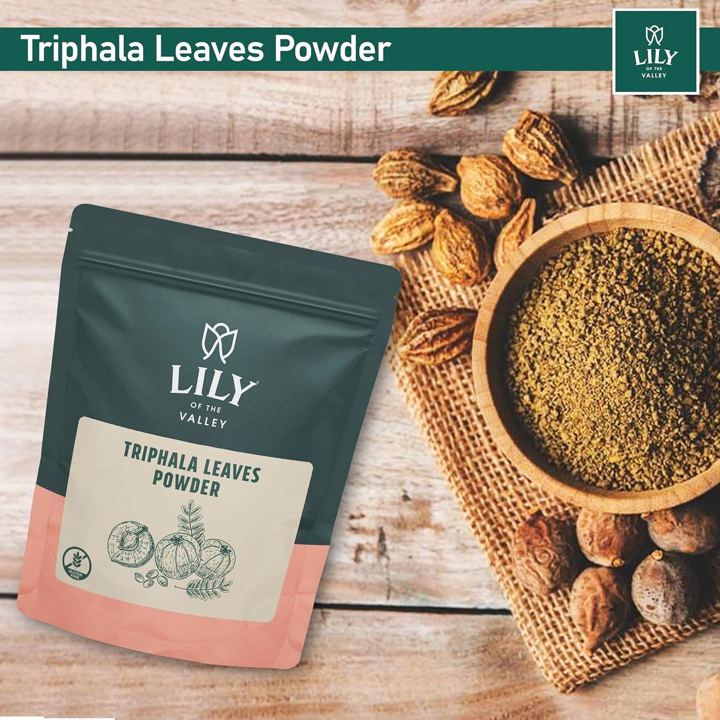 Organic Indian Triphala Powder with Amla, Haritaki & Bibhitaki - Herbal Adaptogen Superfood - Vegan & Gluten-Free - 16oz