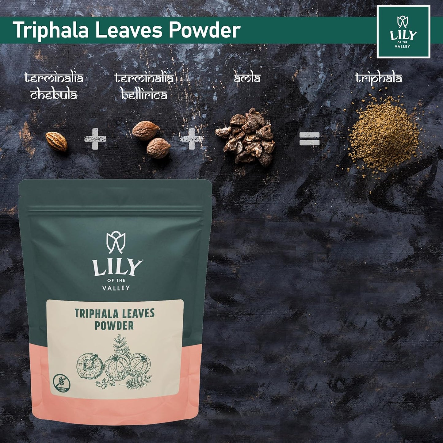 Organic Indian Triphala Powder with Amla, Haritaki & Bibhitaki - Herbal Adaptogen Superfood - Vegan & Gluten-Free - 16oz