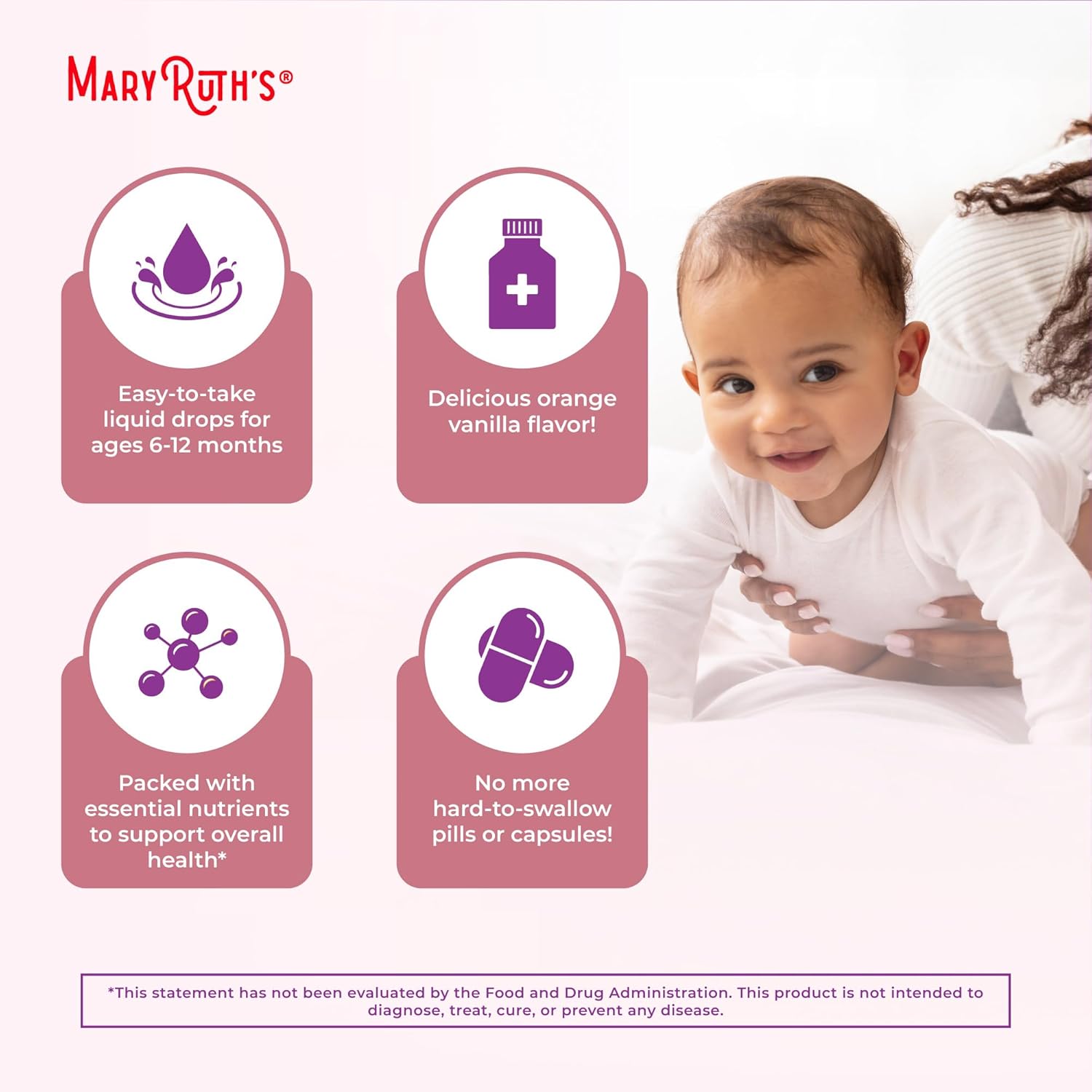 Organic Infant Multivitamin with Iron | Liquid Drops for 6-12 Months | Immune Support & Wellness | Vegan | Non-GMO | Gluten-Free | 2 Fl Oz