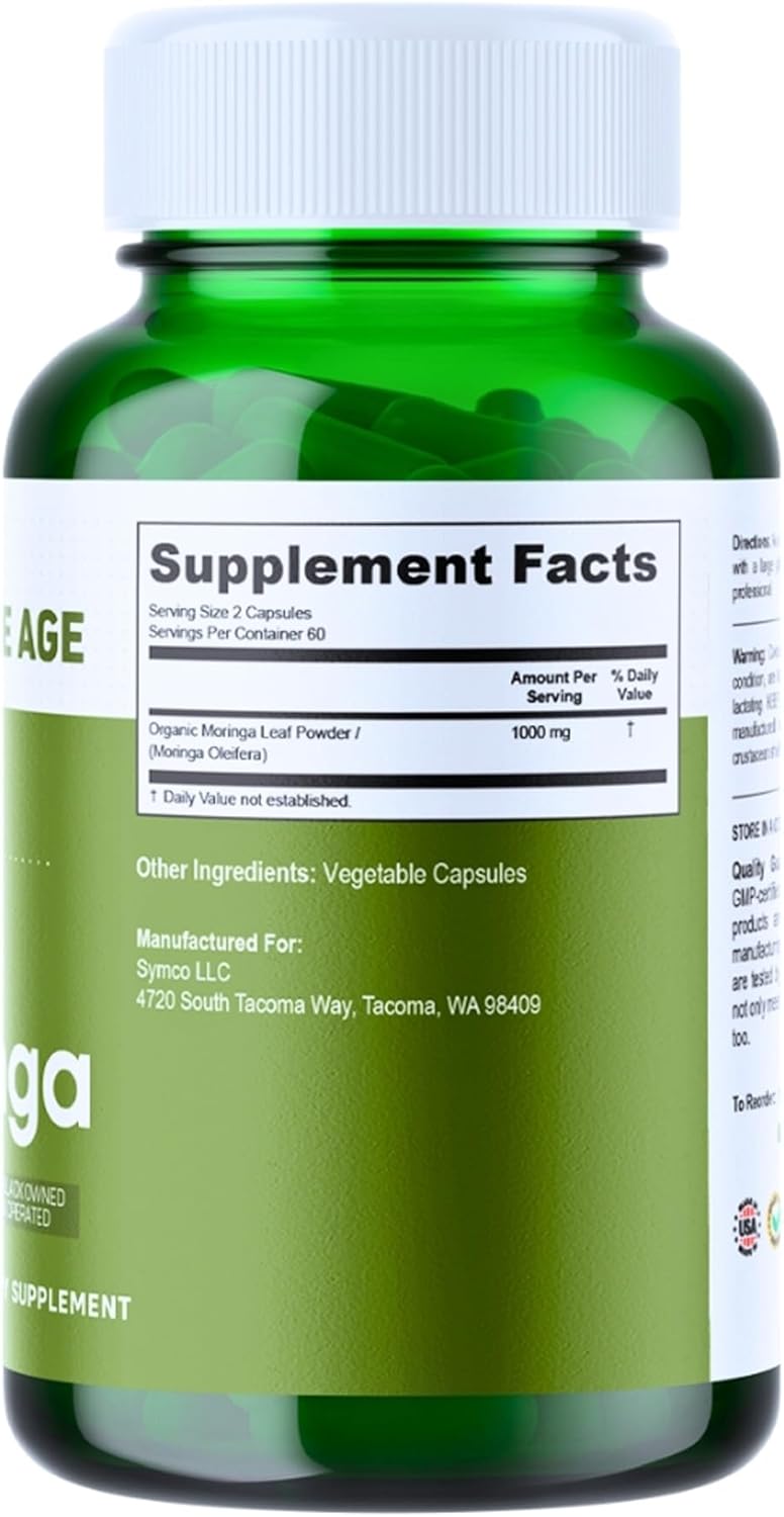 Organic Infinite Age Wellness Bundle: Sea Moss Advanced 1250mg + Moringa Powder 1000mg Supplement - USA Made