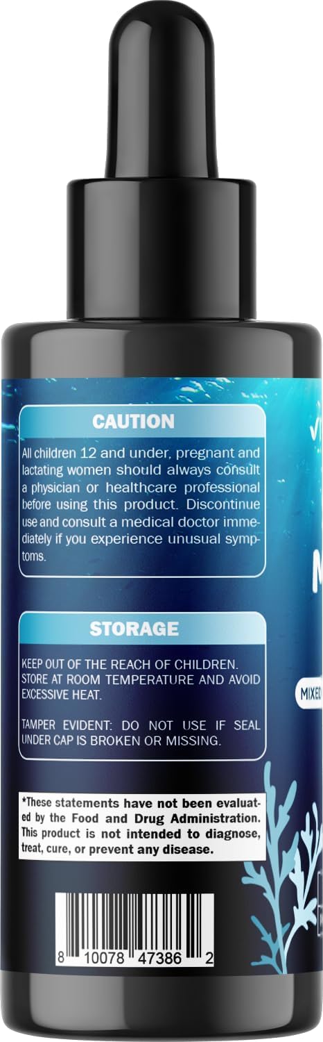 Organic Irish Sea Moss, Bladderwrack & Burdock Root Liquid Supplement - 2 Pack, 2800mg Per Serving - 4oz Total - Seamoss Concentrate