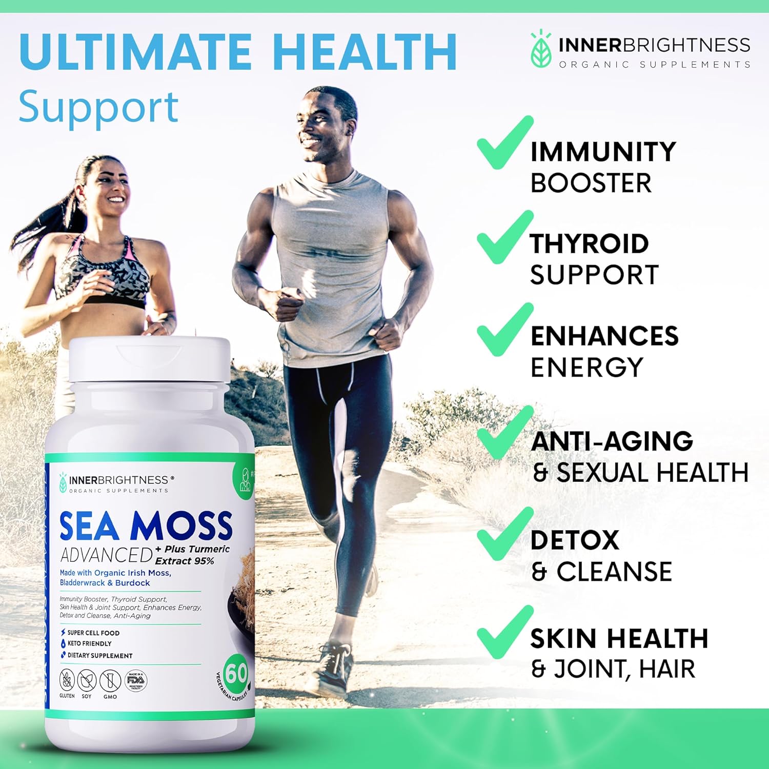 Organic Irish Sea Moss Capsules with Shilajit Gummies - Boosts Immune System, Energy Levels, Digestive Health