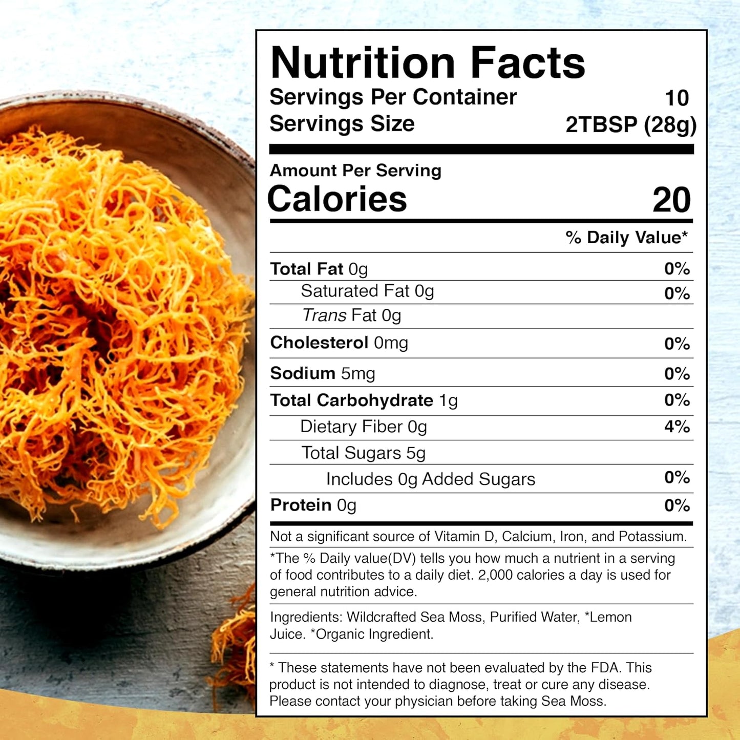 Organic Irish Sea Moss Gel from Caribbean Waters - Rich in Vitamins and Minerals for Immune and Digestive Health - 10 oz.