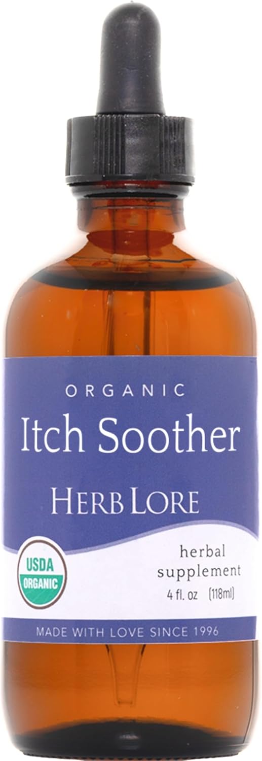 Organic Itch Soother Tincture for Itchy Pregnancy Skin & Rash - Liver Support Drops with Milk Thistle, Dandelion & Yellow Dock (4 fl oz)