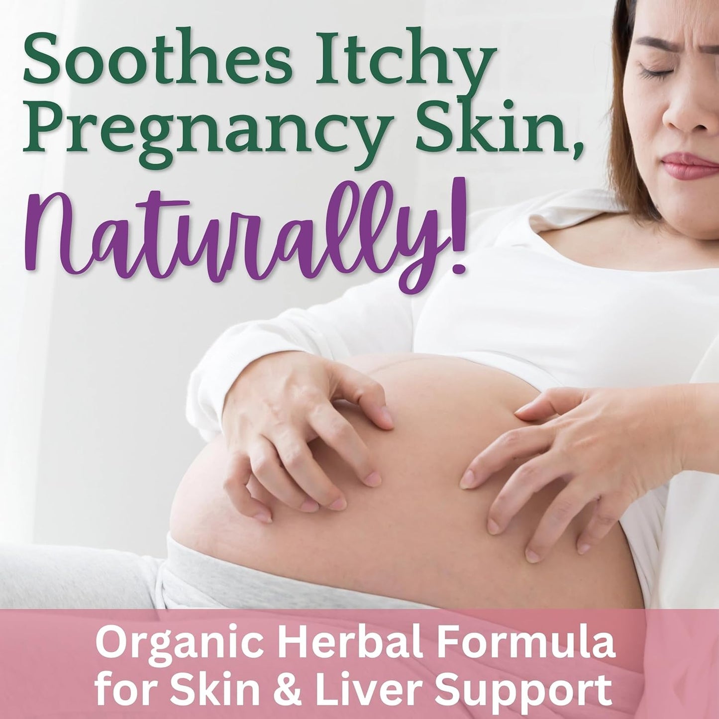 Organic Itch Soother Tincture for Itchy Pregnancy Skin & Rash - Liver Support Drops with Milk Thistle, Dandelion & Yellow Dock (4 fl oz)