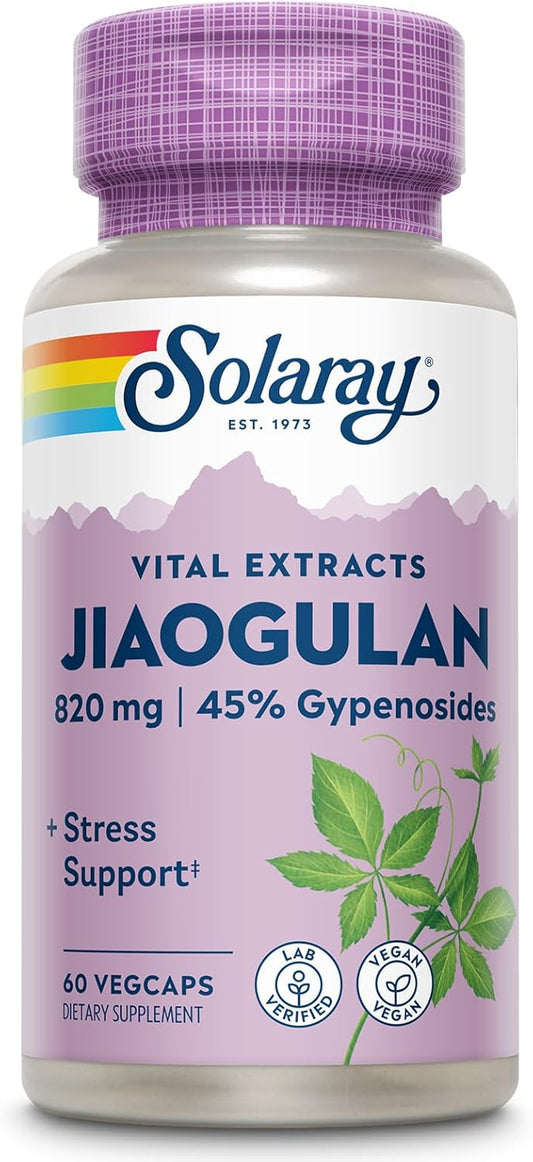 Organic Jiaogulan Root Extract Capsules - Stress Support & Antioxidants Supplement - Vegan, Lab Verified - 60-Day Guarantee