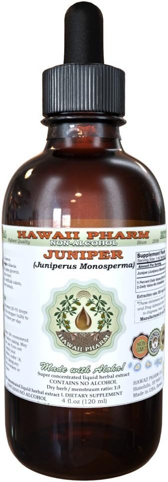 Organic Juniper Alcohol-Free Liquid Extract Glycerite - 4 oz - Hawaii Pharm