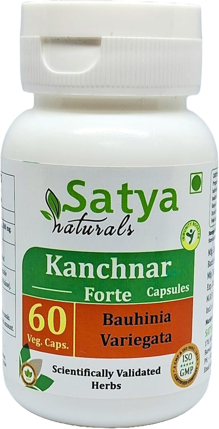 Organic Kanchnar Extract Capsules 500mg - 60 Veg Capsules | Ayurvedic Herbal Supplement for Men and Women | Satya Naturals Kanchnar Forte | 10:1 Concentrated Formula