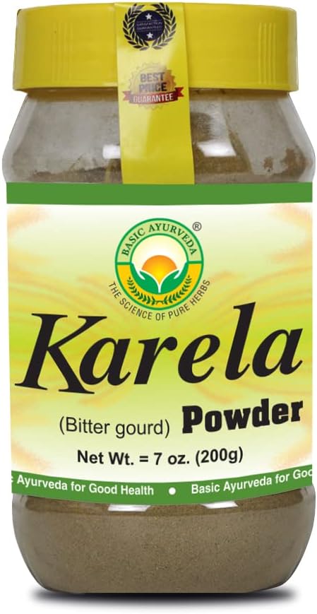 Organic Karela Powder for Healthy Digestion | 7.05 Oz (200g) | Natural Bitter Gourd Ayurvedic Supplement | Herbal Bitter Melon Extract