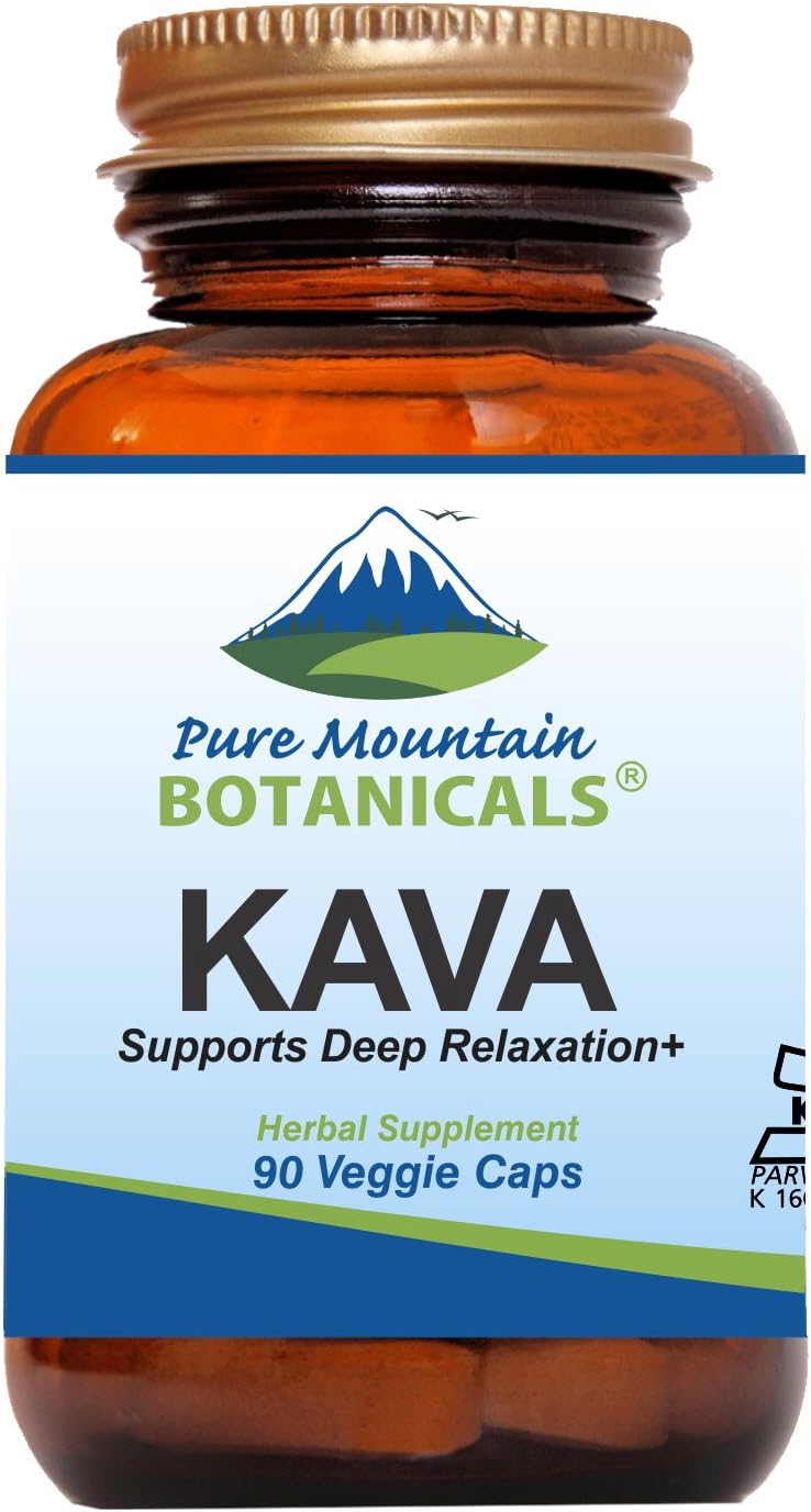Organic Kava Kava Capsules - 90 Vegan Caps with 400mg Vanuatu Kava Root Extract