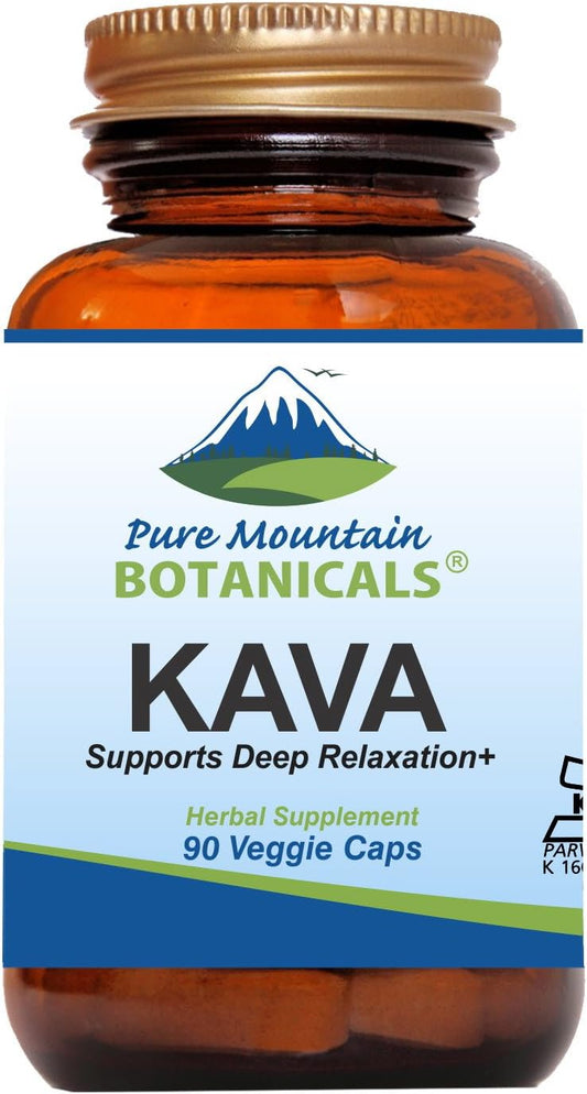 Organic Kava Kava Capsules - 90 Vegan Caps with 400mg Vanuatu Kava Root Extract