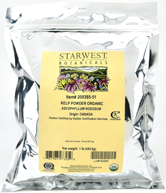 Organic Kelp Powder by Starwest Botanicals - 3 Pack, 1 Pound Each