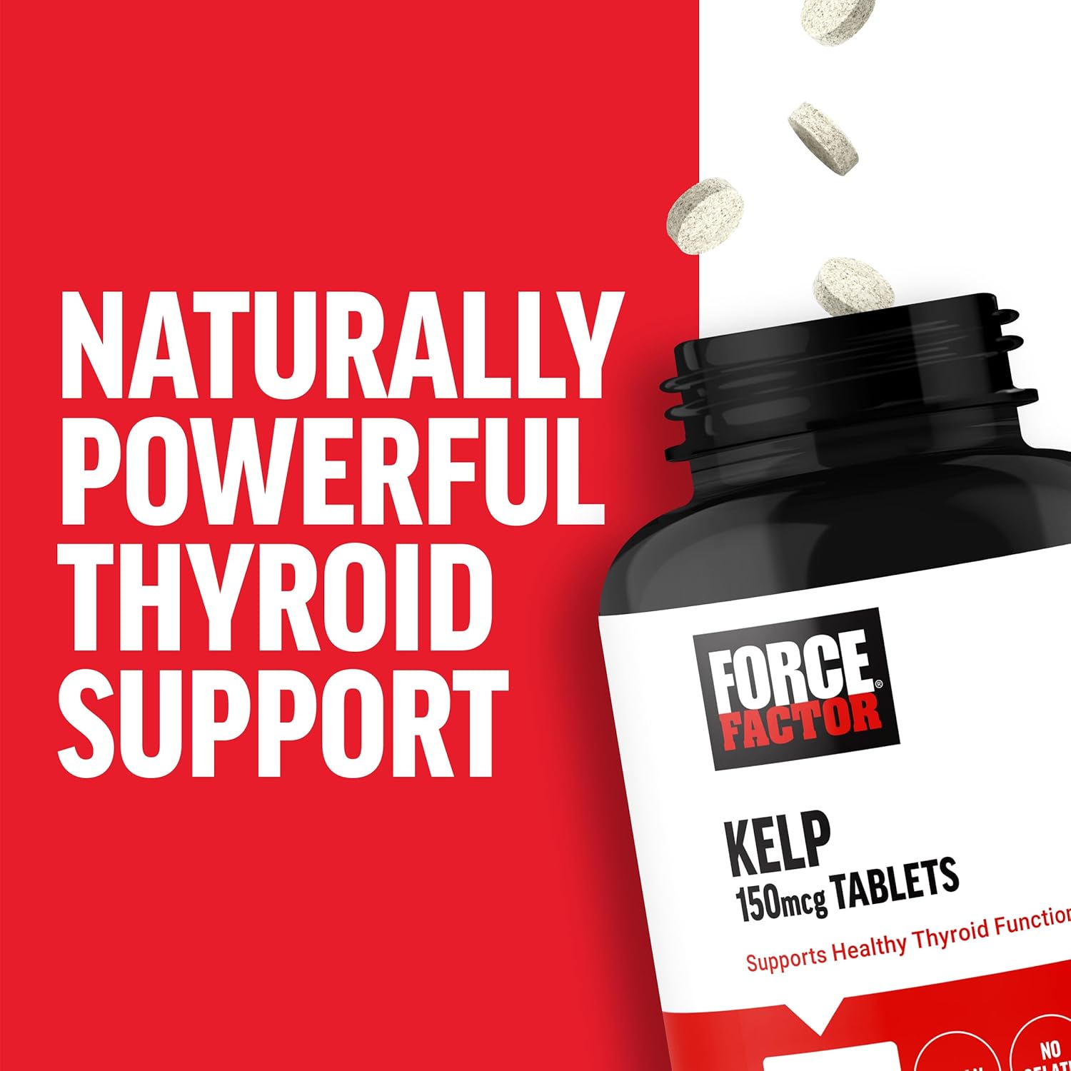 Organic Kelp Supplement for Thyroid Health, Immunity, Digestion - Vegan, Non-GMO 150mcg, 200 Tablets