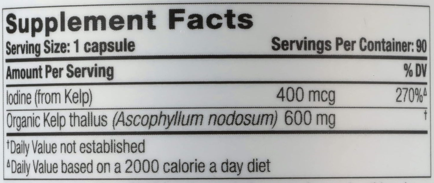 Organic Kelp Supplements from Oregon's Wild Harvest - 90 Capsules