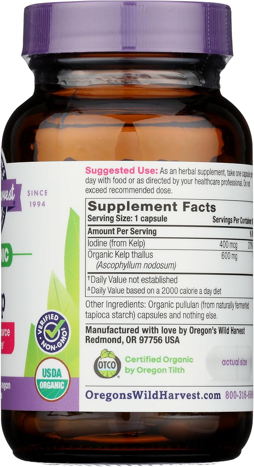 Organic Kelp Supplements from Oregon's Wild Harvest - 90 Capsules