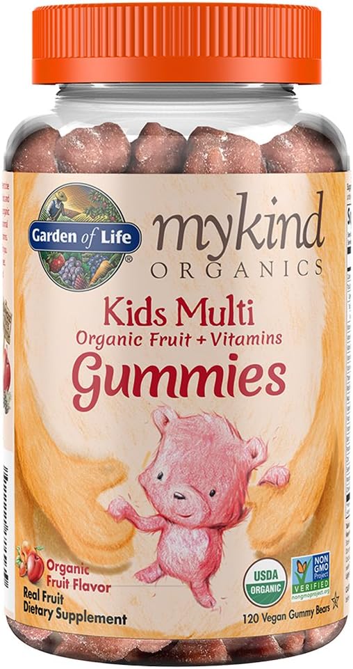 Organic Kids Gummy Vitamins with Probiotics - 120 Fruit Chews & 30 Cherry Gummies