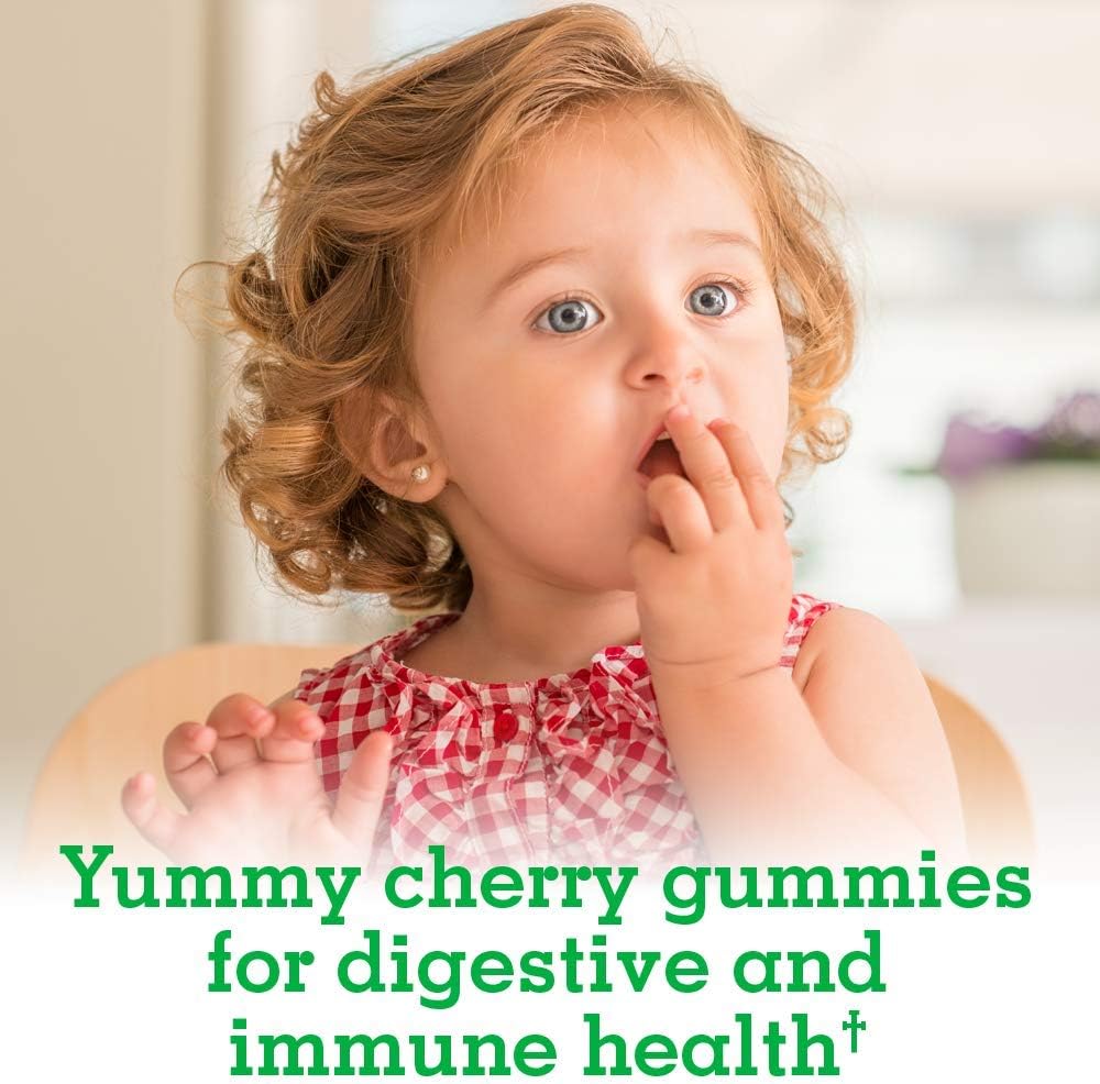 Organic Kids Gummy Vitamins with Probiotics - 120 Fruit Chews & 30 Cherry Gummies