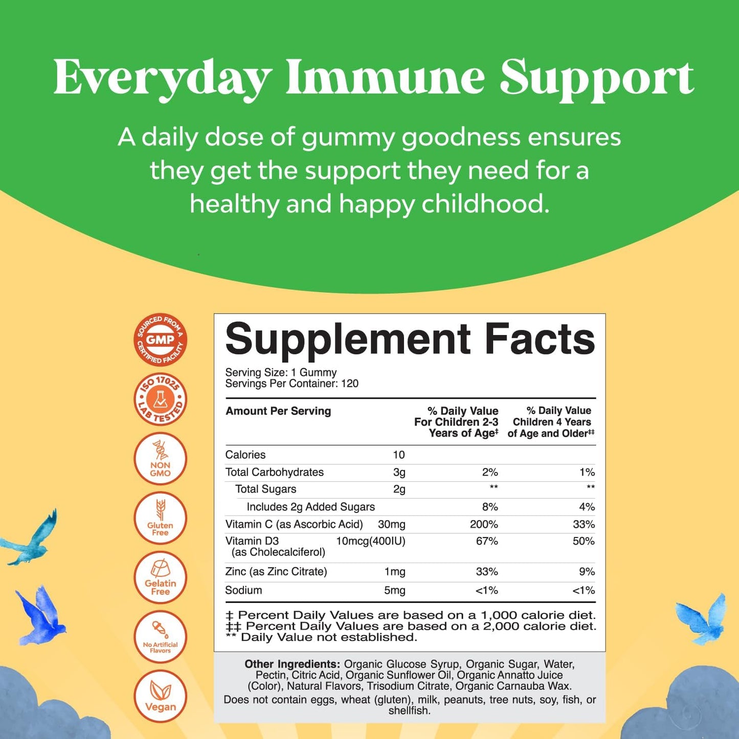 Organic Kids Multivitamin Gummies Bundle for Immunity Support - Daily Delicious Kids Multivitamin Gummies with Vitamin C and Zinc