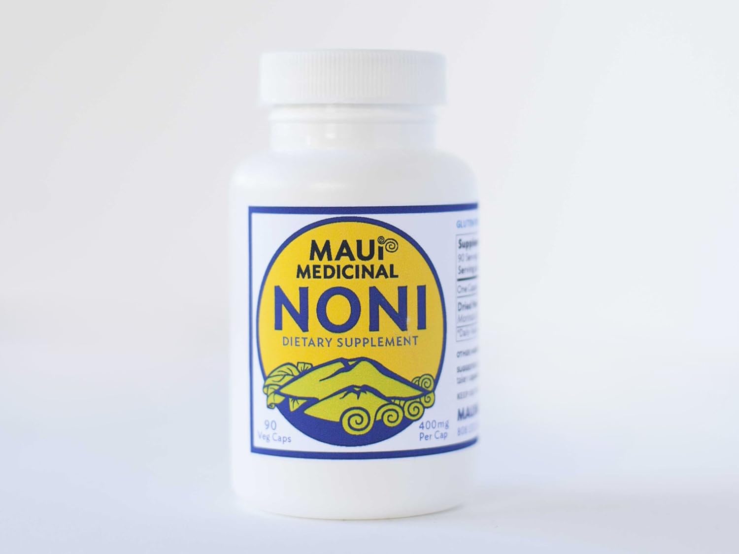Organic Kona Noni Capsules with Maui Medicinal Herbs - 90 Vcaps, 400mg per Capsule