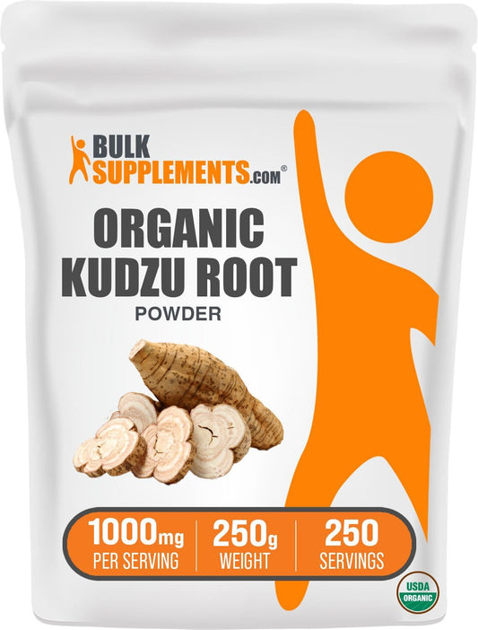 Organic Kudzu Root Powder Supplement - Herbal Gluten Free Powder - 1000mg per Serving, 250g Pack