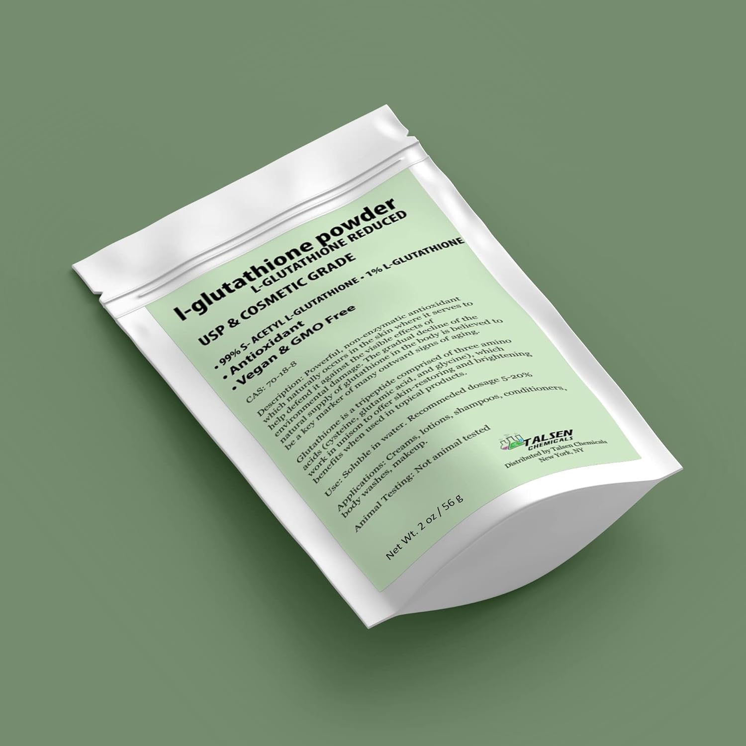 Organic L-Glutathione Powder for DIY Cosmetics (0.5oz / 15g) Skin Brightening Formula by Talsen Chemicals